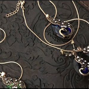 Vintage Peacock Jewelry Set